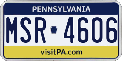 PA license plate MSR4606