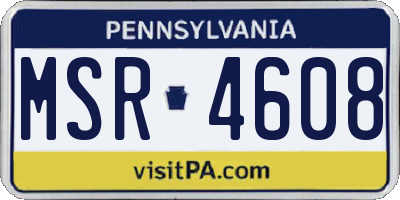 PA license plate MSR4608