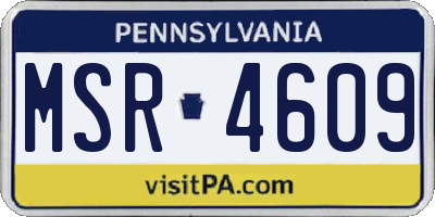 PA license plate MSR4609