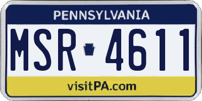 PA license plate MSR4611