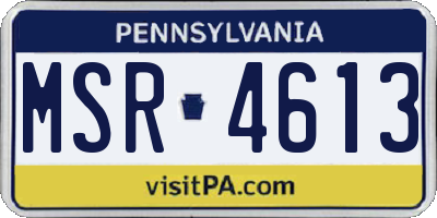 PA license plate MSR4613