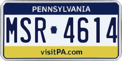 PA license plate MSR4614