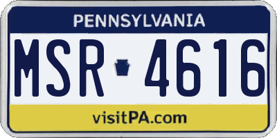 PA license plate MSR4616