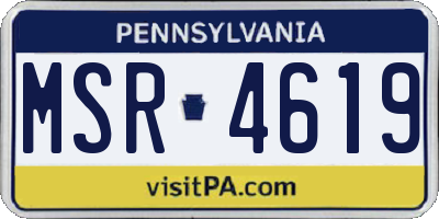 PA license plate MSR4619