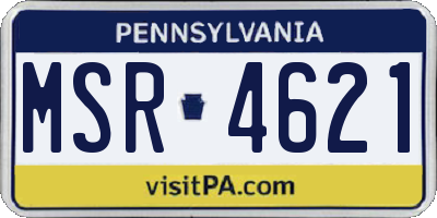PA license plate MSR4621