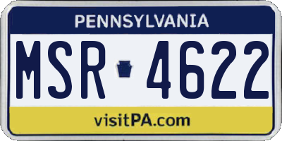 PA license plate MSR4622
