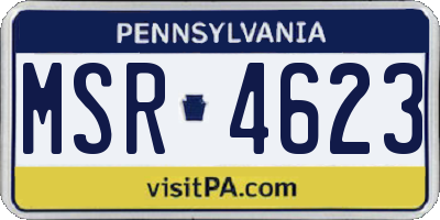 PA license plate MSR4623