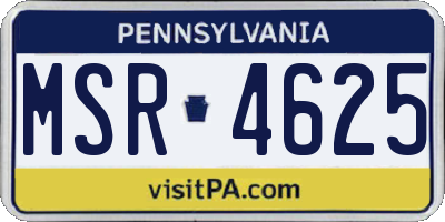 PA license plate MSR4625