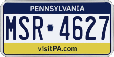 PA license plate MSR4627