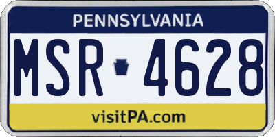 PA license plate MSR4628