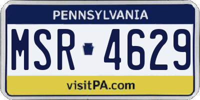 PA license plate MSR4629