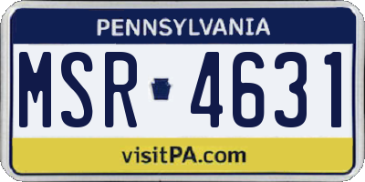 PA license plate MSR4631
