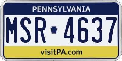 PA license plate MSR4637
