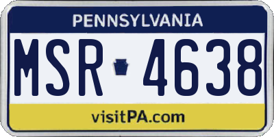PA license plate MSR4638