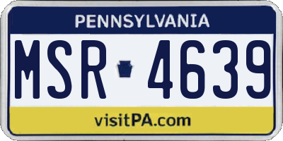 PA license plate MSR4639