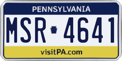 PA license plate MSR4641