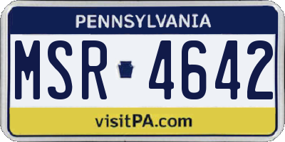 PA license plate MSR4642