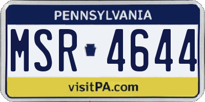 PA license plate MSR4644