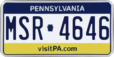 PA license plate MSR4646