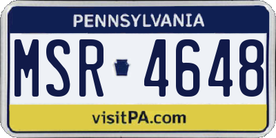PA license plate MSR4648