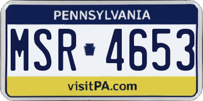 PA license plate MSR4653