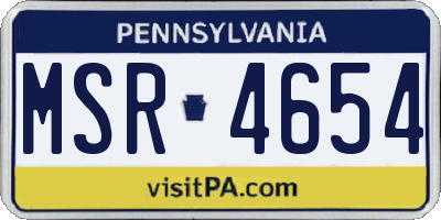 PA license plate MSR4654
