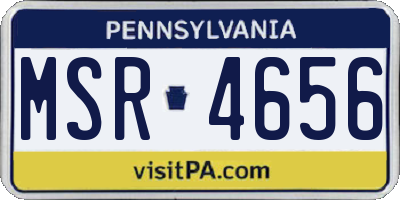 PA license plate MSR4656