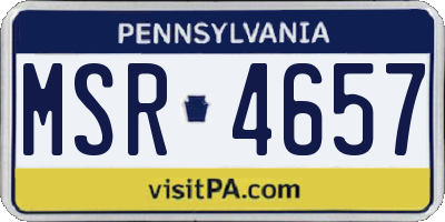 PA license plate MSR4657
