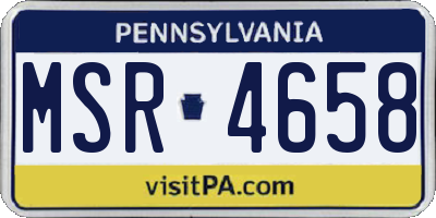 PA license plate MSR4658
