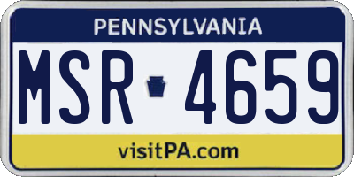 PA license plate MSR4659