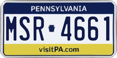 PA license plate MSR4661
