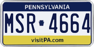 PA license plate MSR4664
