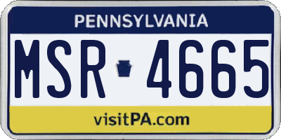 PA license plate MSR4665