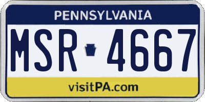 PA license plate MSR4667