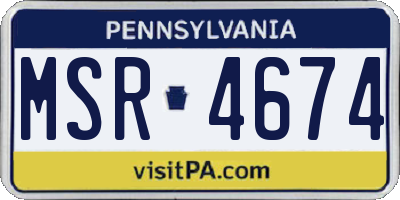 PA license plate MSR4674