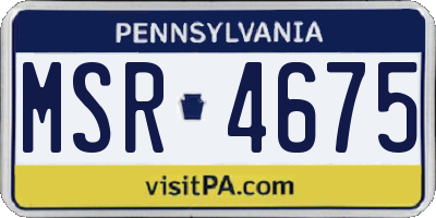 PA license plate MSR4675