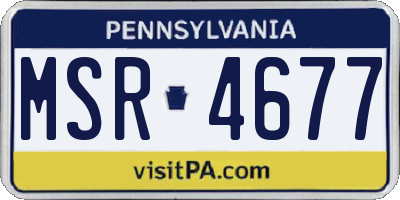 PA license plate MSR4677