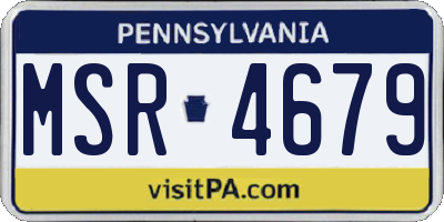 PA license plate MSR4679