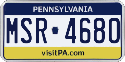PA license plate MSR4680
