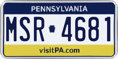 PA license plate MSR4681