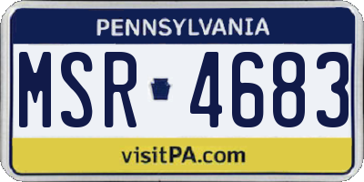 PA license plate MSR4683