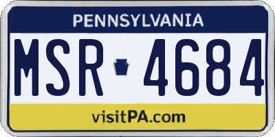 PA license plate MSR4684