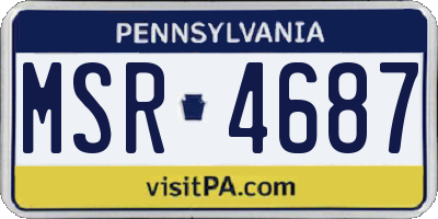 PA license plate MSR4687