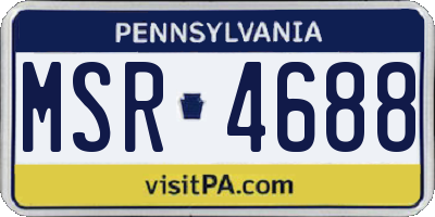 PA license plate MSR4688