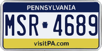 PA license plate MSR4689
