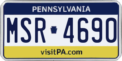 PA license plate MSR4690