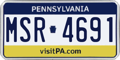 PA license plate MSR4691