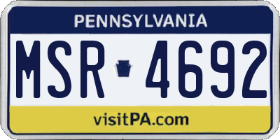 PA license plate MSR4692