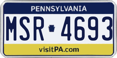 PA license plate MSR4693