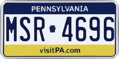 PA license plate MSR4696